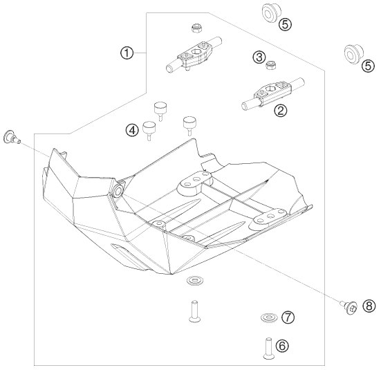 Sprängskiss: Engine Guard – KTM 690 ENDURO 08