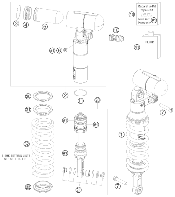 Sprängskiss: Shock Absorber – KTM 690 ENDURO 08