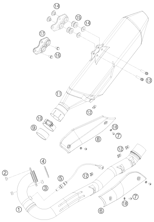 Sprängskiss: Exhaust System – KTM 690 ENDURO 08