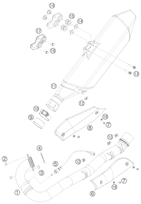 Sprängskiss: Exhaust System – KTM 690 SMC 09