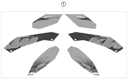 Sprängskiss: Decal – KTM 690 ENDURO 08