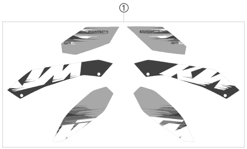 Sprängskiss: Decal – KTM 690 SMC 09