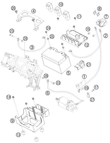 Sprängskiss: Battery – KTM 690 ENDURO 08