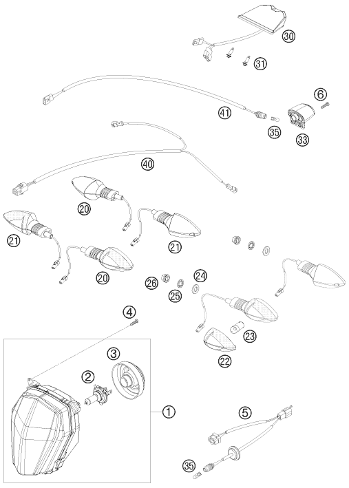 Sprängskiss: Lighting System – KTM 690 SMC 09