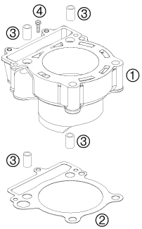 Sprängskiss: Cylinder – KTM 250 SXS-F 2008
