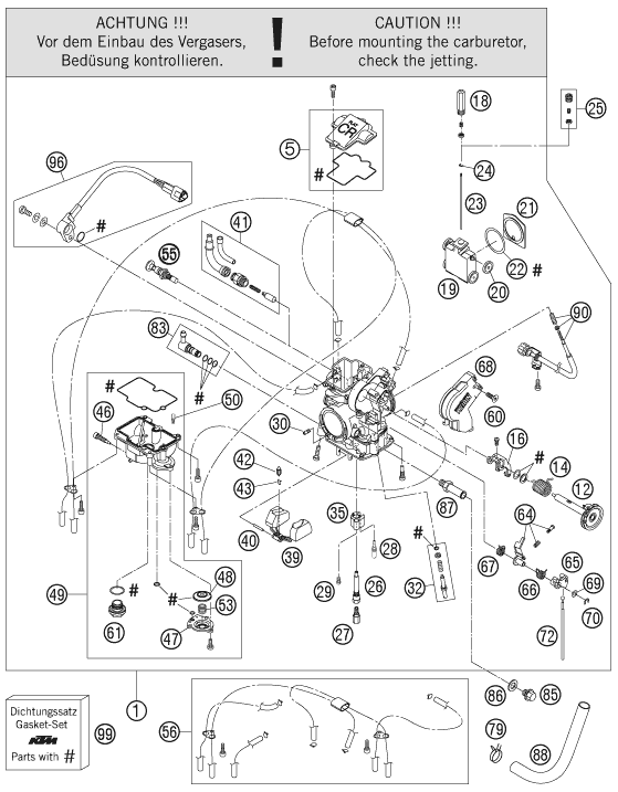 Sprängskiss: Carburetor – KTM 250 EXC-F 2011