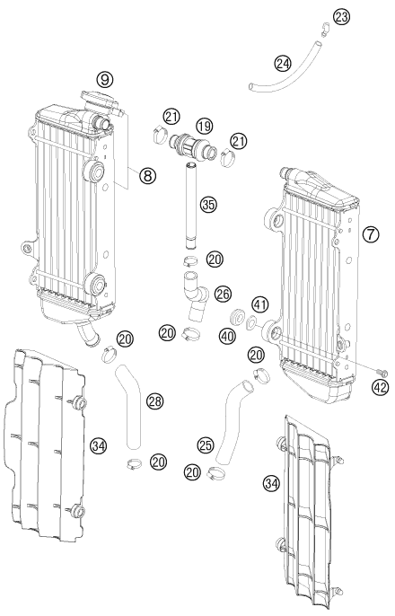 Sprängskiss: Cooling System – KTM 250 XC-F 2008