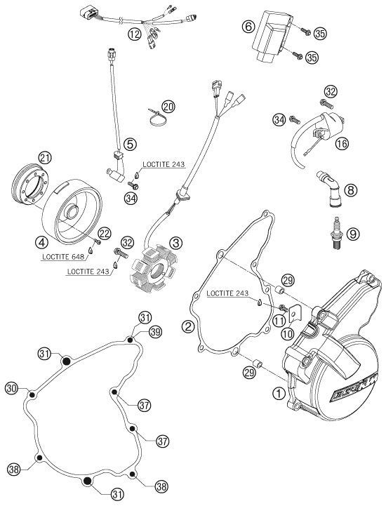 Sprängskiss: Ignition System – KTM 250 EXC-F 2011