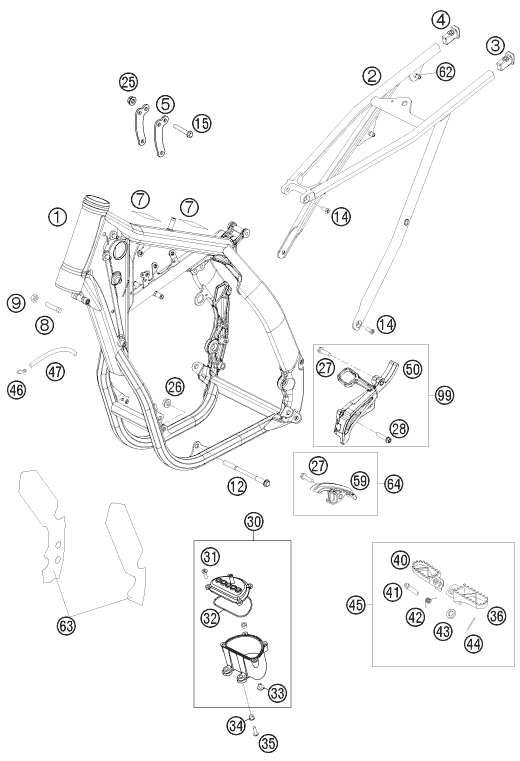 Sprängskiss: Frame – KTM 450 SMR 2008