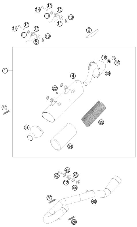 Sprängskiss: Exhaust System – KTM 450 SMR 2008