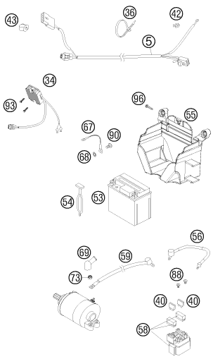 Sprängskiss: Wiring Harness – KTM 505 XC-F 2008