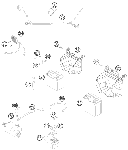 Sprängskiss: Wiring Harness – KTM 450 SMR 2009