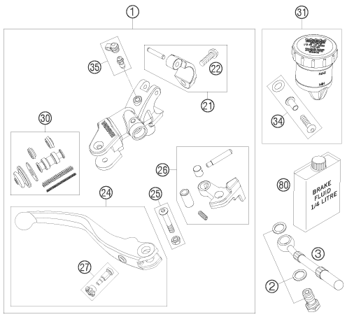 Sprängskiss: Front Brake Control – KTM 450 SMR 2009
