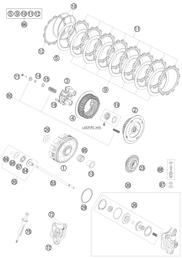 Sprängskiss: Clutch – KTM 450 SMR 2008