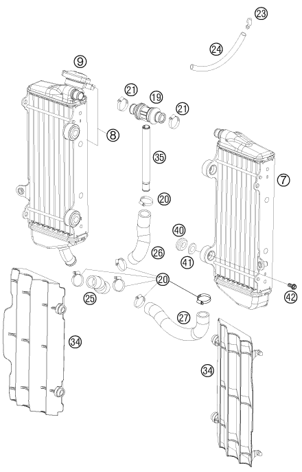 Sprängskiss: Cooling System – KTM 505 XC-F 2008