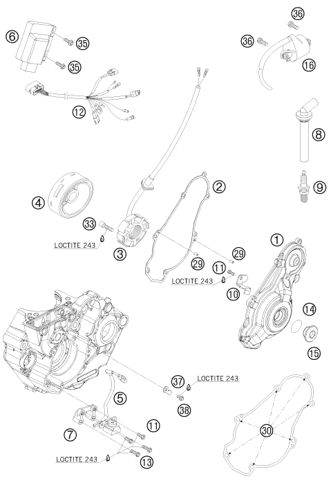 Sprängskiss: Ignition System – KTM 450 SXS-F 2008