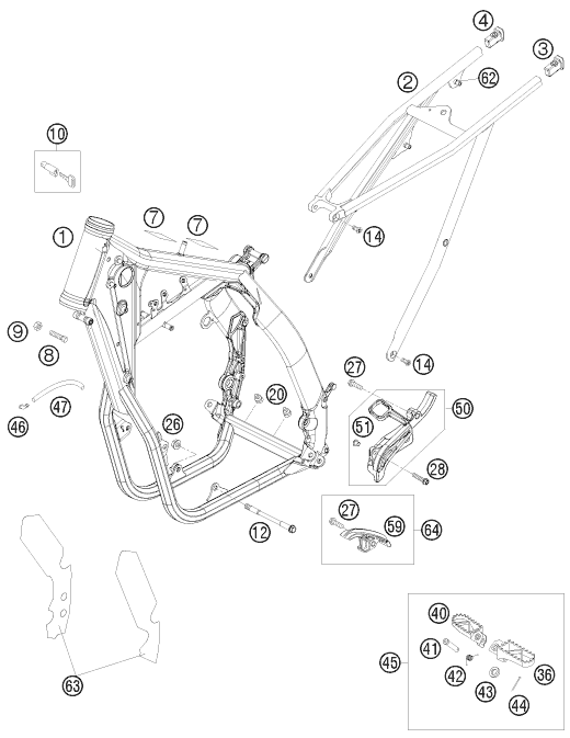 Sprängskiss: Frame – KTM 530 EXC-R 2008