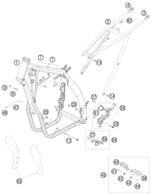 Sprängskiss: Frame – KTM 530 XCR-W 2008