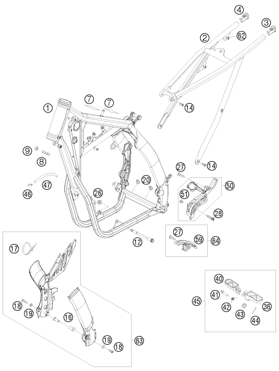 Sprängskiss: Frame – KTM 530 EXC-R SIX-DAYS 2008