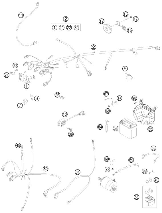 Sprängskiss: Wiring Harness – KTM 450 EXC CHAMPION EDIT. 2010