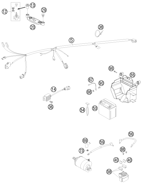 Sprängskiss: Wiring Harness – KTM 530 XC-W 2009