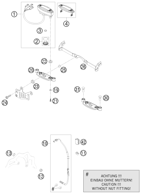 Sprängskiss: Instruments / Lock System – KTM 250 EXC-F SIX DAYS 2008