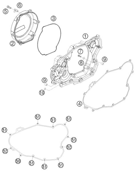 Sprängskiss: Clutch Cover – KTM 530 EXC 2009