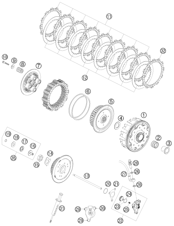 Sprängskiss: Clutch – KTM 530 EXC-R 2008