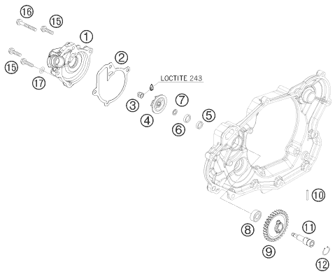Sprängskiss: Water Pump – KTM 530 EXC 2009