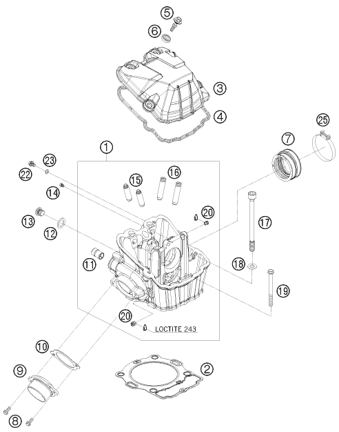 Sprängskiss: Cylinder Head – KTM 530 EXC 2009