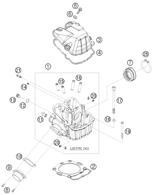 Sprängskiss: Cylinder Head – KTM 450 EXC CHAMPION EDIT. 2010