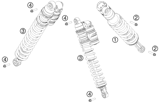 Sprängskiss: Shock Absorber – KTM 450 SX ATV 2009