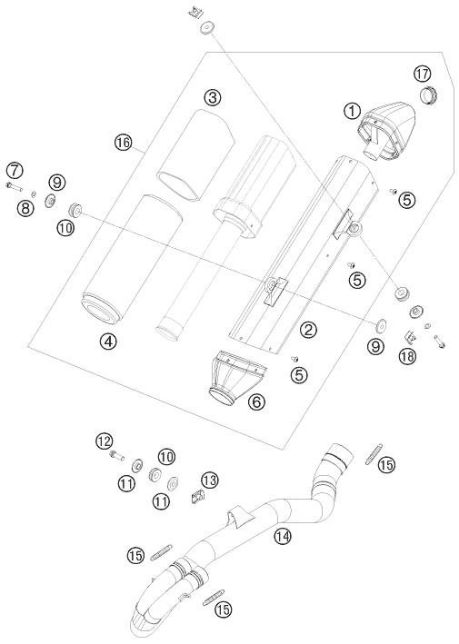 Sprängskiss: Exhaust System – KTM 525 XC ATV 2009