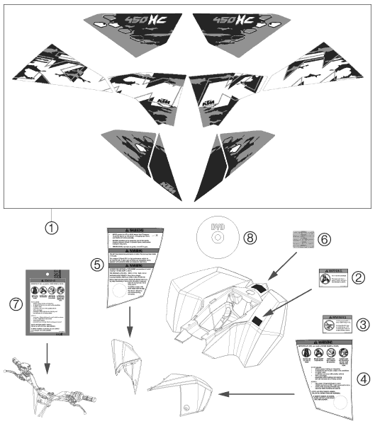 Sprängskiss: Decal – KTM 450 XC ATV 2008
