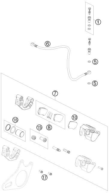 Sprängskiss: Rear Brake Caliper – KTM 525 XC ATV 2008