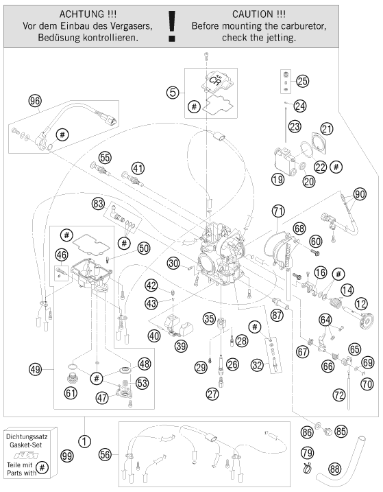Sprängskiss: Carburetor – KTM 525 XC ATV 2009
