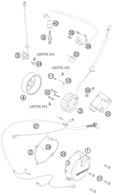 Sprängskiss: Ignition System – KTM 525 XC ATV 2009