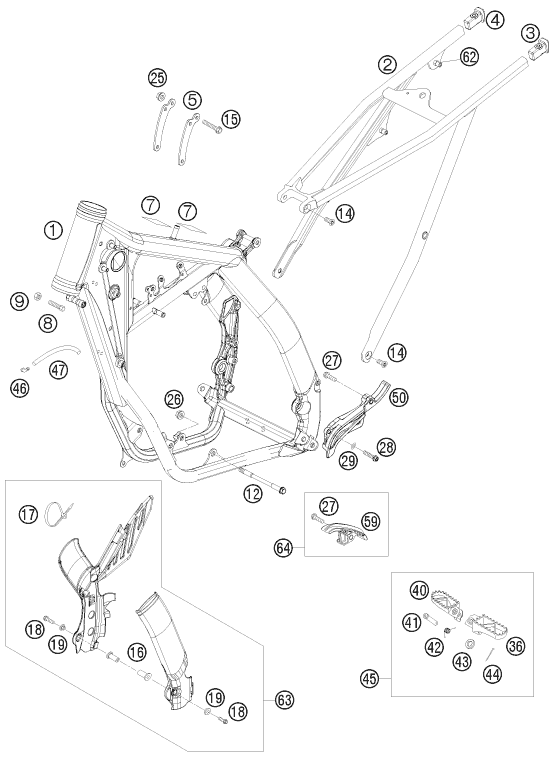 Sprängskiss: Frame – KTM 150 SX 2009
