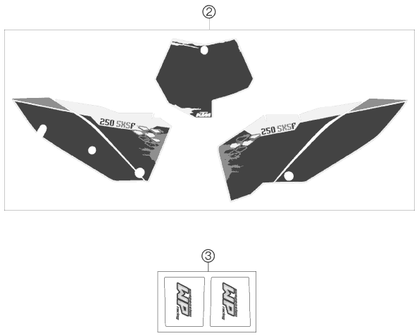 Sprängskiss: Decal – KTM 250 SXS-F 2008