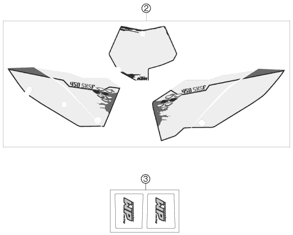 Sprängskiss: Decal – KTM 450 SXS-F 2008