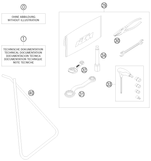 Sprängskiss: Accessory Pack – KTM 250 SXS-F 2008