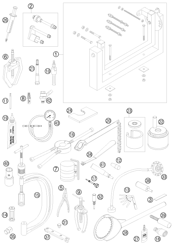 Sprängskiss: Special Tools (Engine) – KTM 450 SXS-F 2008