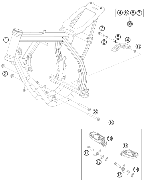 Sprängskiss: Frame – KTM 50 SX 2009