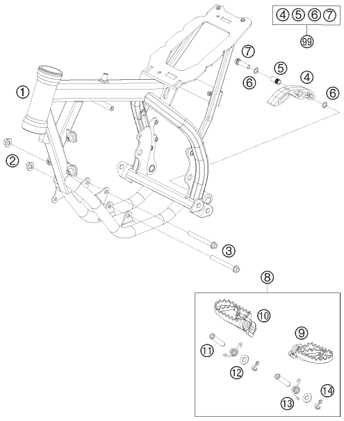 Sprängskiss: Frame – KTM 50 SX JUNIOR 2009
