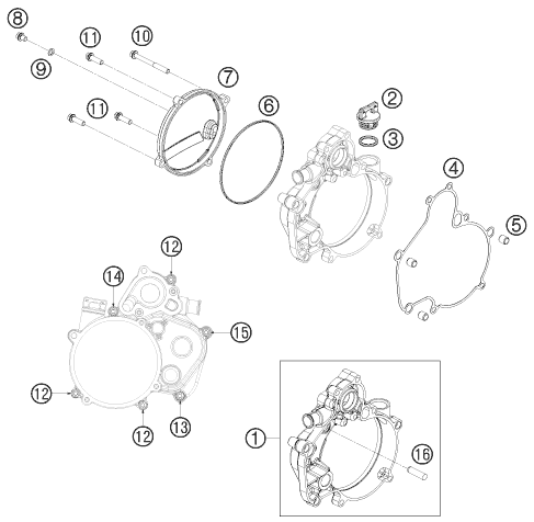 Sprängskiss: Clutch Cover – KTM 50 SX 2009
