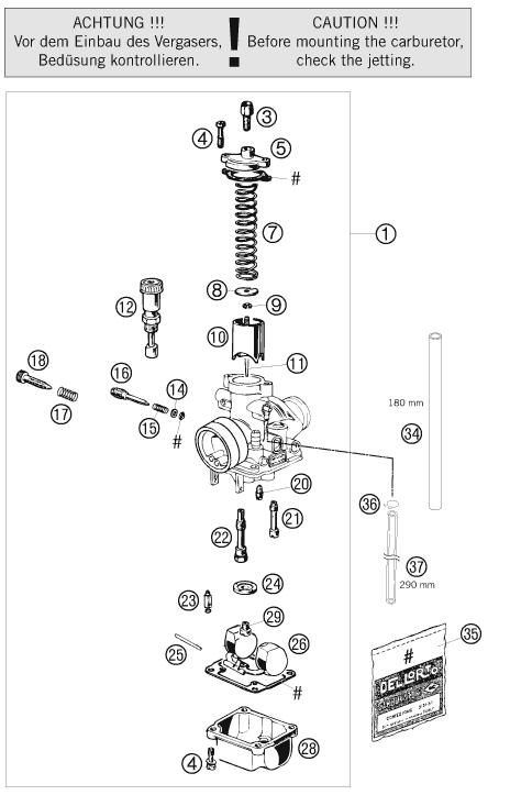 Sprängskiss: Carburetor – KTM 50 SX 2009