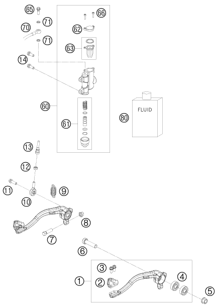 Sprängskiss: Rear Brake Control – KTM 65 SX 2009