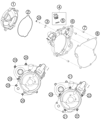 Sprängskiss: Clutch Cover – KTM 65 SX 2009