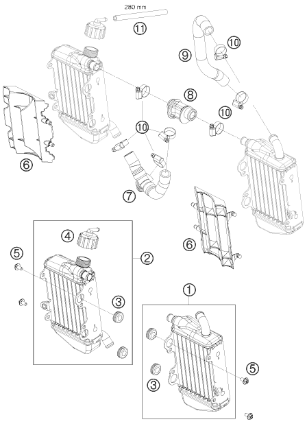 Sprängskiss: Cooling System – KTM 65 SX 2009