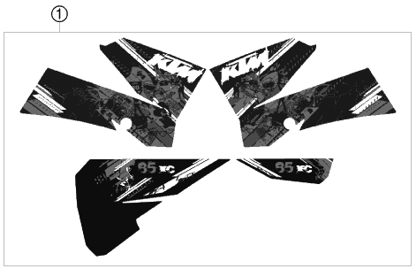 Sprängskiss: Decal – KTM 85 XC 17/14 2009